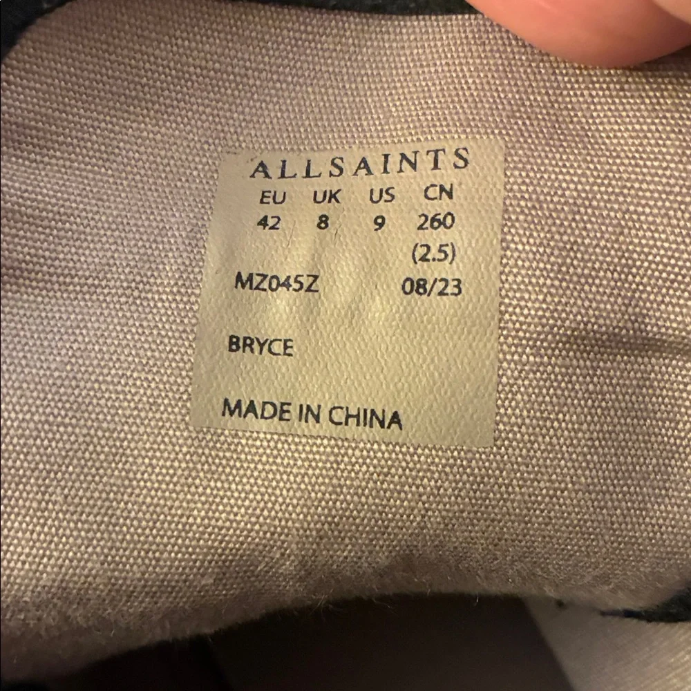 All Saints Black Canvas Men's Sneakers - Picture 3 of 6